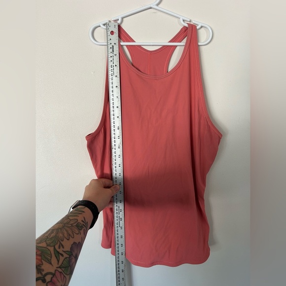 Lululemon Base Pace Ribbed Tank Top Raspberry Cream Size 6 - Picture 2 of 5